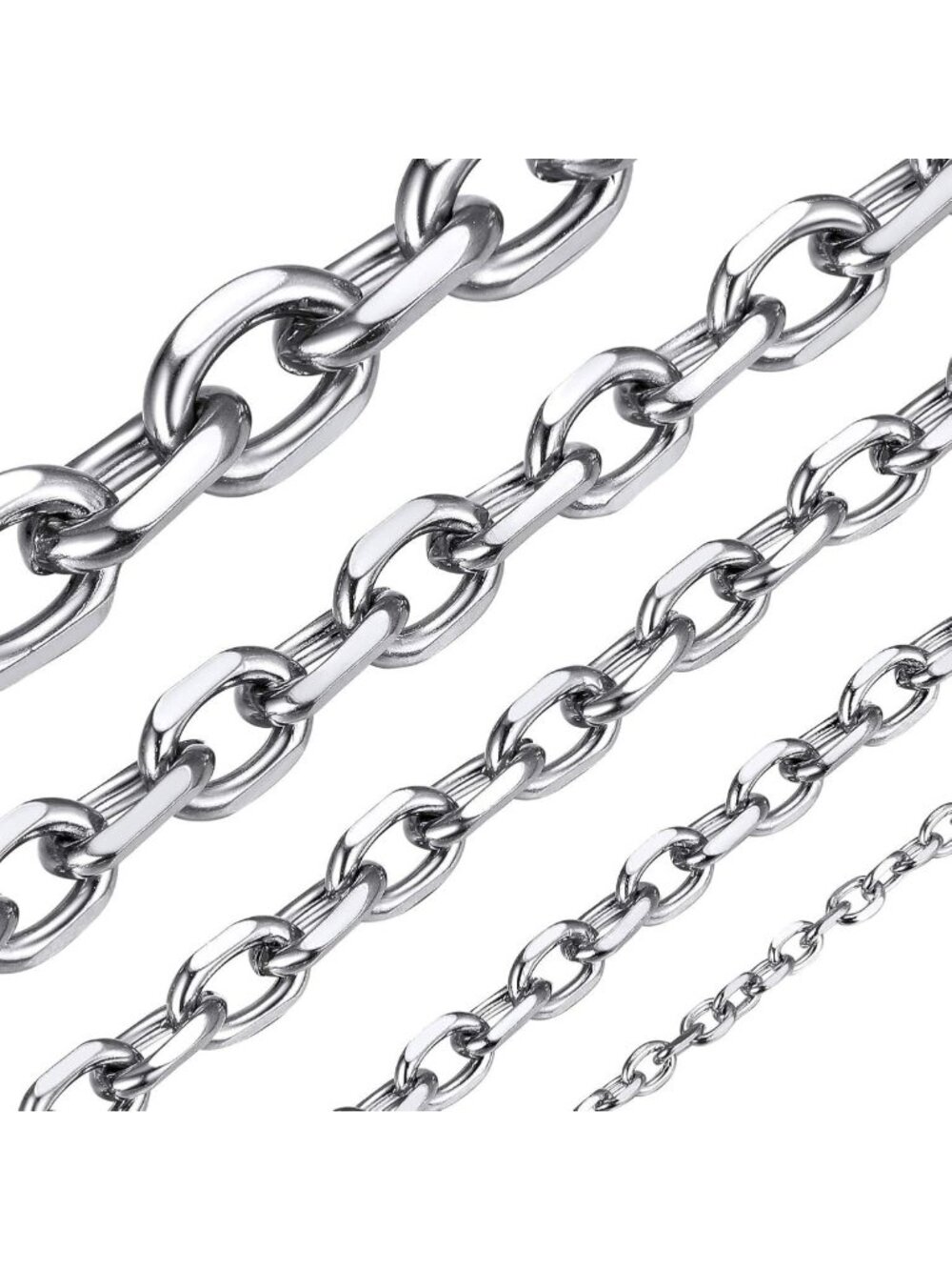 Stylish Stainless Steel Cable Chain Necklace for Men & Women - Durable
